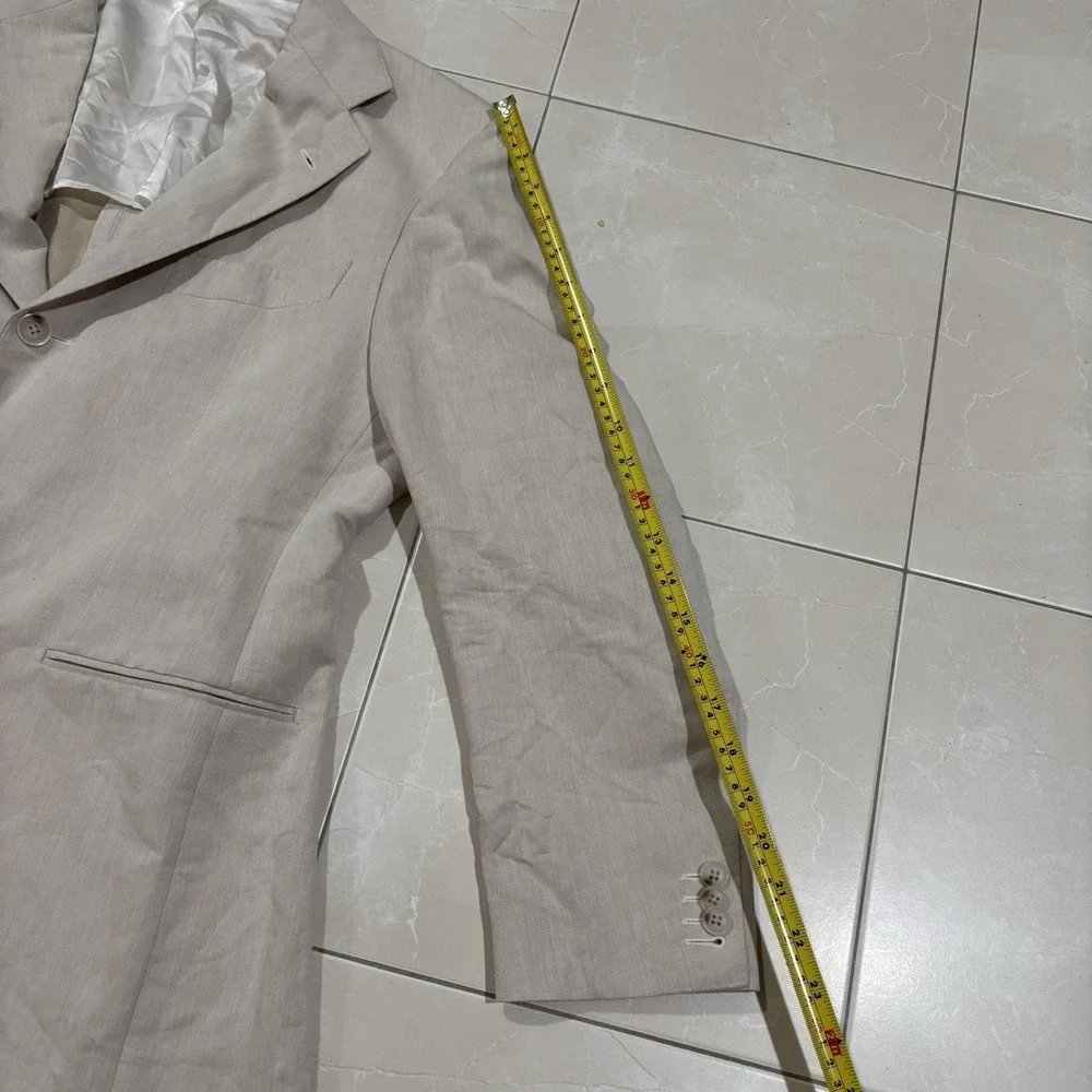 Suit Supply Tessuti Di Sondrio Havana Washed Linen Cotton Blazer Mens 40 Slim
